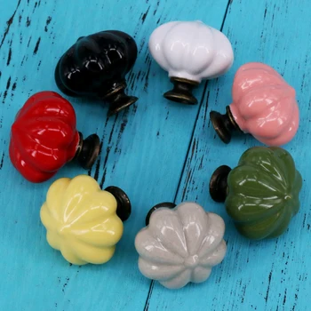 1PCS Multi colored ceramic knobs cabinet drawer handles pulls Shoe Cabinet Furniture Kitchen Knobs Wardrobe Closet Pulls