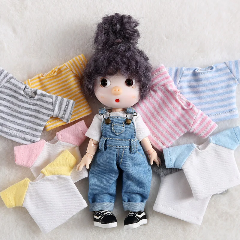 

Футболка с коротким рукавом для кукол Молли, 1/12bjd, obitsu 11,GSC,body9 OB11