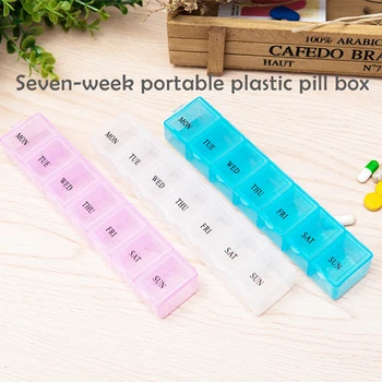 

3 Colors Pill Organizer 7 Days Weekly Medication Box for Vitamins Fish Oils Supplements Pill Box Splitters Container