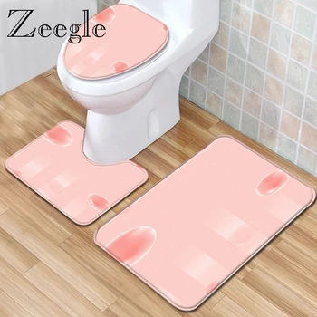 

3Pcs Bath Mat Set Bathroom Decorative Toilet Cover Seat Mat Floor Rug Anti-slip Bath Carpet Soft Comfortable Bathroom Rug Set