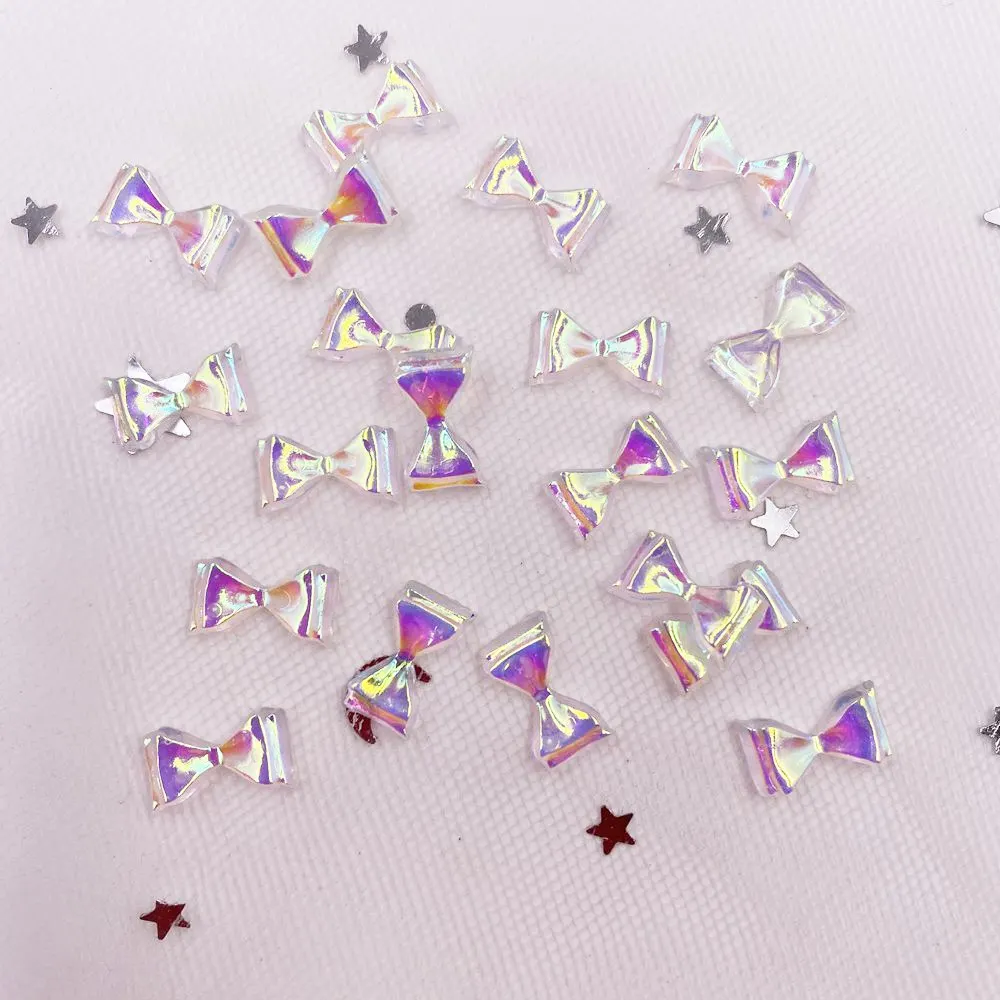 

AB Clear Bowknot Flatback Rhinestone Clothing Applique Nail Art Miniatures Scrapbook Ornament DIY Accessories Craft OL060