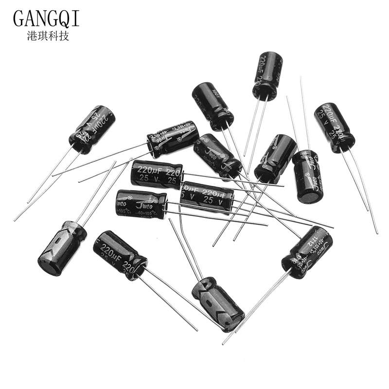 500Pcs/Lot 0.1UF-1000UF 24Values Aluminum Electrolytic Capacitors 16-50V mix Electrolytic capacitor Assorted kit and storage box