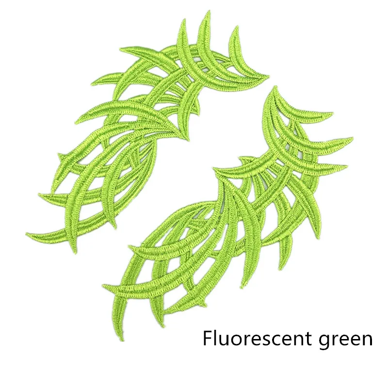 Fluorescent green Zsbszc 5 пар зеркальный LP-DA101 белый цветок Цветочная кружевная ткань швейная отделка свадебное платье аппликация, кружевная нашивка/смешанная партия - Цвет: Fluorescent green