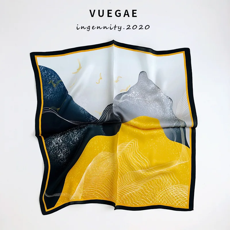 Бренд 2020 100% чистый Шелковый шарф женский шейный платок для волос модная