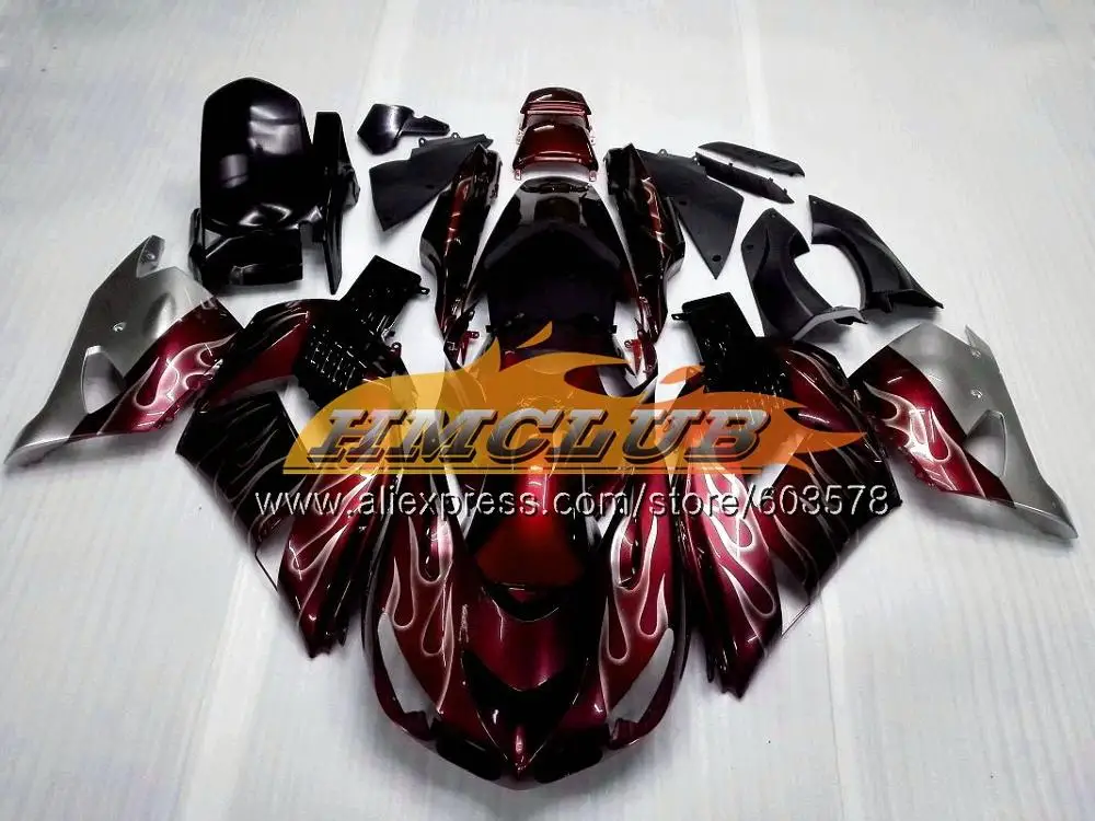 No. 4 Wine red Инъекции для KAWASAKI ZZR1400 ZX14R 06 07 08 09 10 11 113CL. 11 красный жемчуг ZX 14R ZX-14R 2006 2007 2008 2009 2010 2011 обтекатель - Цвет: No. 4 Wine red