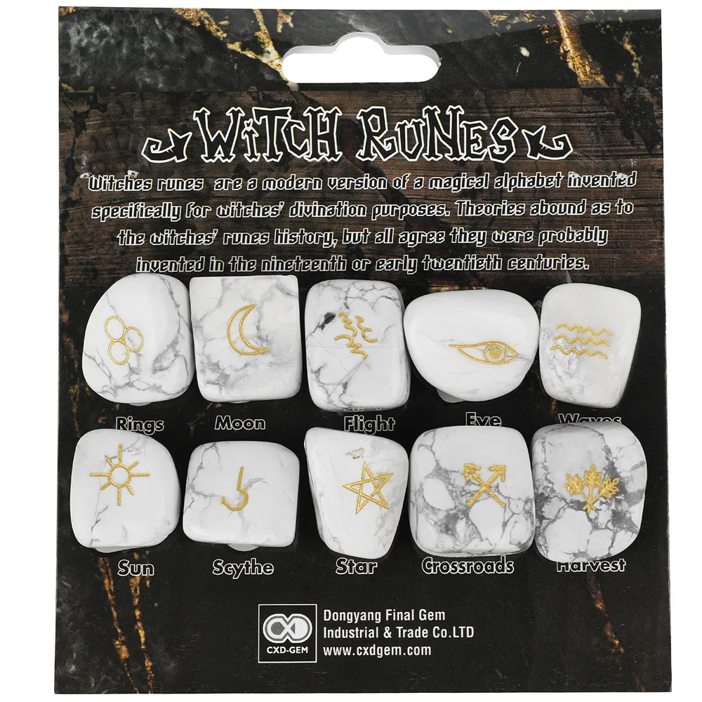 

10pcs Natural Stones Crystal Quartz Rune Stones Witch Runes Divination Energy Fortune-Telling Healing Meditation Gift Horoscope