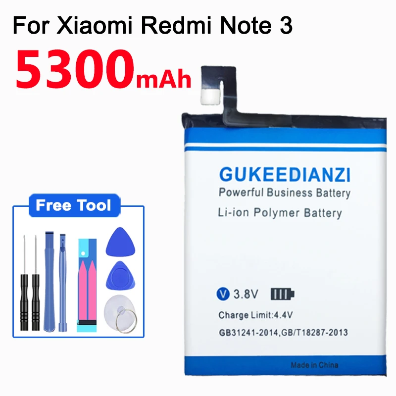 Аккумулятор GUKEEDIANZI BM46 емкостью 5300 мАч для Xiao mi Red mi Hong mi Red Rice Red mi Note 3 Note3 запасная батарея для мобильного телефона