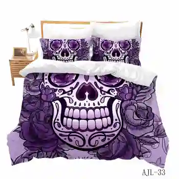 

3D Skull Print Bedding Set Single Twin Full Queen Super King Size Duvet Cover Set with Pillowcases Home bed linen Set 2/3pcs