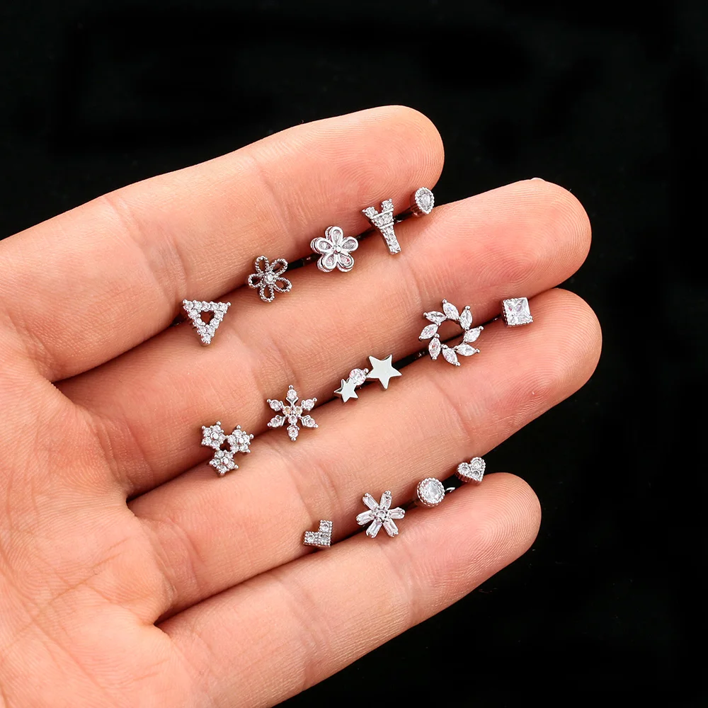 Модная серьга зубец ушной хрящ Шпилька Сережка для пирсинга из нержавеющей стали