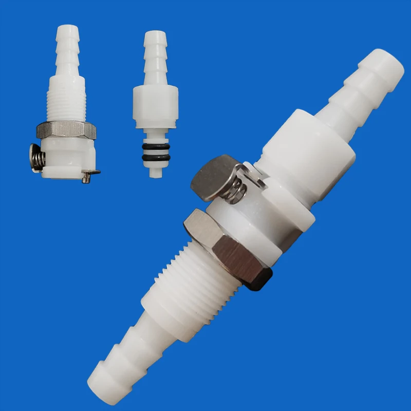 3/16 1/4 Quick Coupling Male Insert Femal Coupling Body Panel Mount Hose Barb Shut-off Valve Quick Disconnect Connector M series pb pneumatic quick coupling t thread three way quick coupling 1 8 1 4 3 8 1 2 bsp white hose air connection male thread