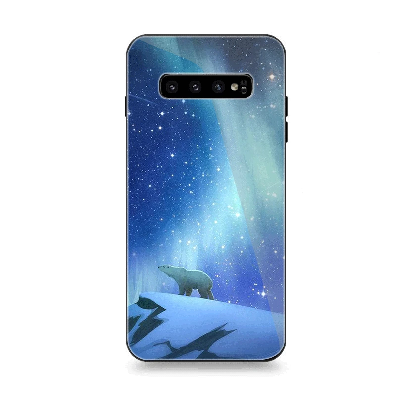 Чехол для телефона Стекло для samsung A70 A50 A30 A40 A20 A60 A10 S7 край S8 S9 S10 плюс Чехол "Полярный медведь"