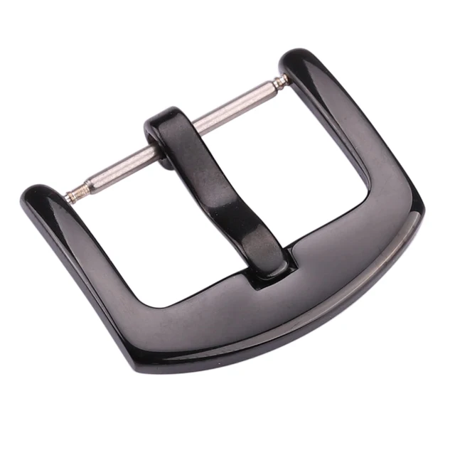 Metal Watch Band Buckle 16 18 20 22 24mm Men Watchband Strap Silver Black Gold Stainless Steel Clasp Accessories Black polished