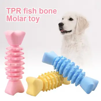 

Dog Bone Shaped Chew Teether Dog Bone Teeth Cleaner Pet Puppy Dog Bite Resistant Fishbone Shape Teeth Cleaner Training Chew Toy