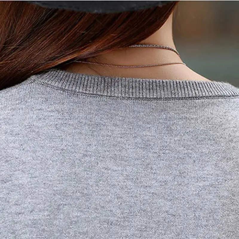 UPPIN молодежный женский свитер весна Осень Зима модный элегантный тонкий вязаный пуловер с вышивкой для девушек Повседневный женский