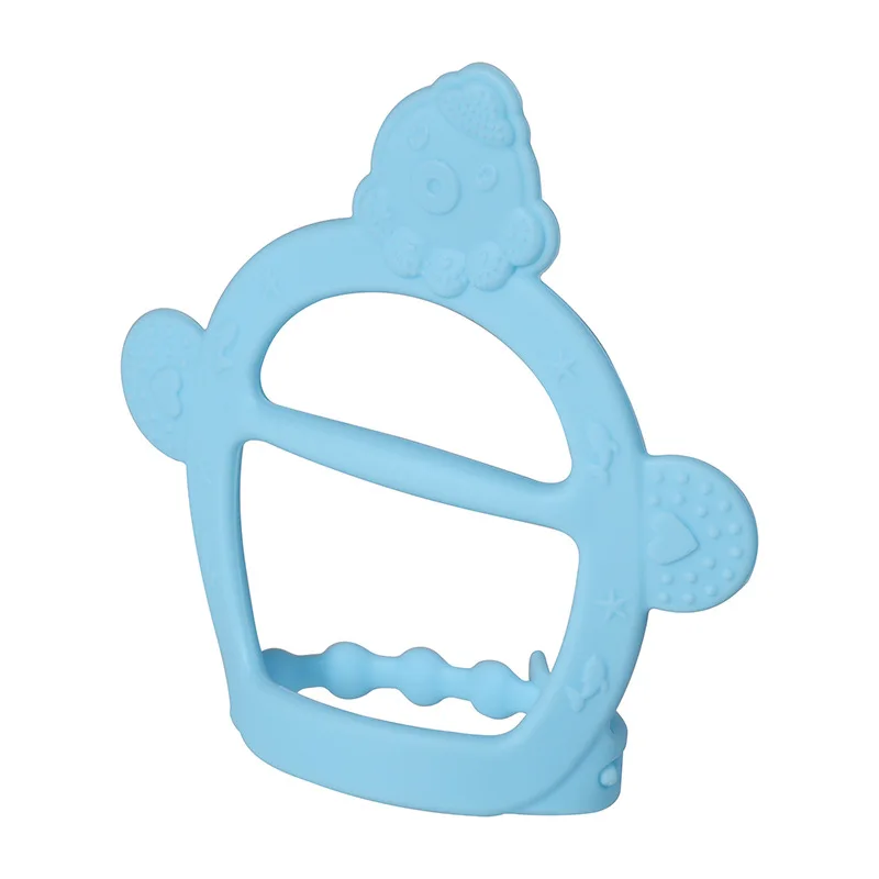 Blue Teether Новые перчатки для прорезывания зубов, Силиконовые Детские Прорезыватели для кормления, прорезыватели для новорожденных, уход за зубами, прочные Детские Прорезыватели для пальцев и большого пальца - Цвет: Blue Teether
