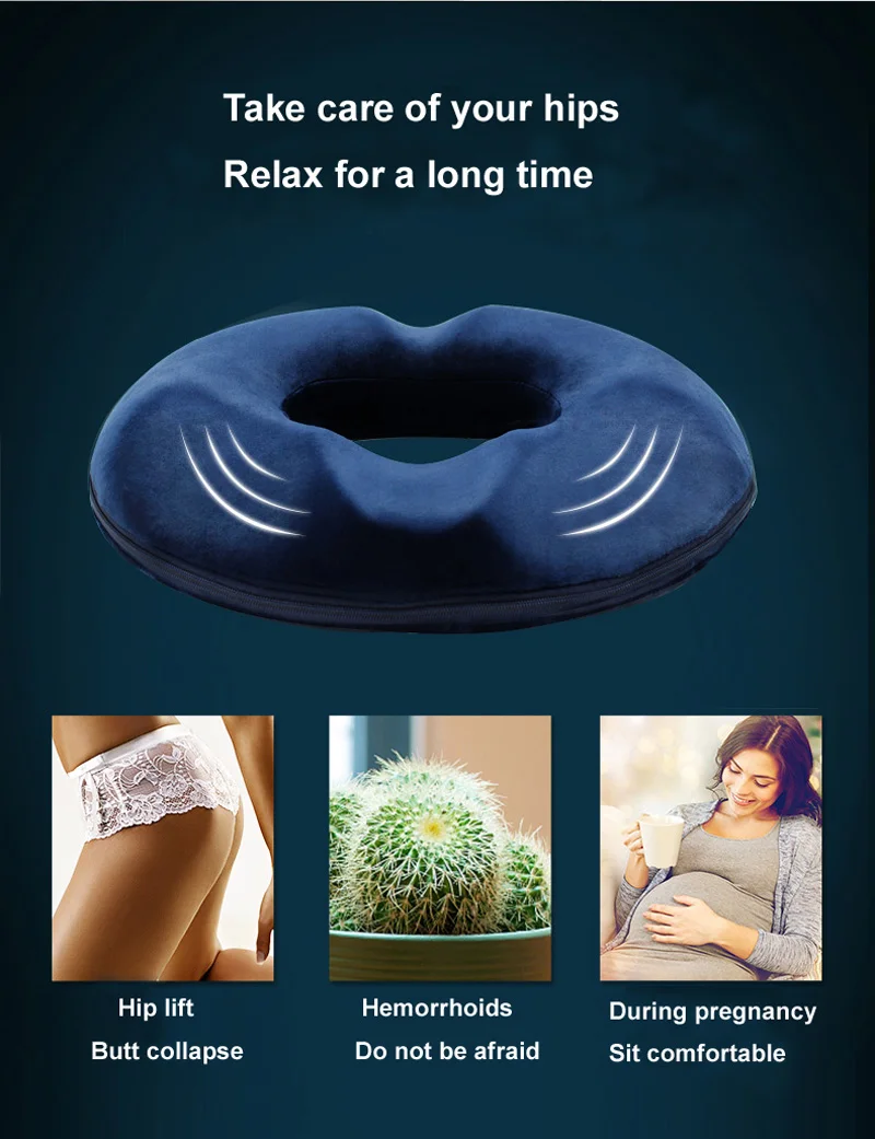 Multifunction Anti Hemorrhoid Massage Chair Seat Cushion Hip Push Up Orthopedic Foam Memory Pillow Home Car Office Seat Cushion