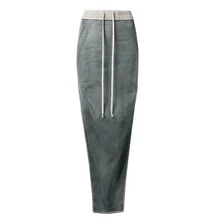 Owen Seak Женская Повседневная джинсовая юбка лето хлопок Готическая Женская длинная труба русалка черная юбка