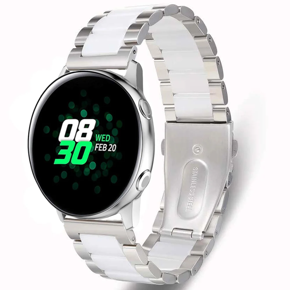 Ceramic strap Compatible with Samsung Galaxy Watch 3 46mm/Huawei watch GT2/Amazfit GTR 47mm metal Bracelet strap for 22mm band
