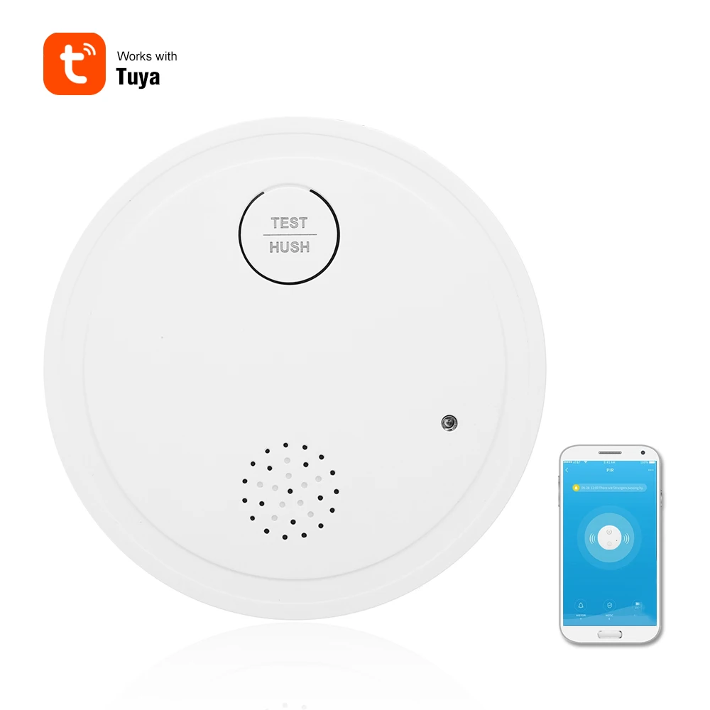 

Tuya 433MHz WiFi Strobe Smoke Detector Wireless Independent Alarm Smoke Home Security Alarm Smoke Detector Sensor Fire Equipment