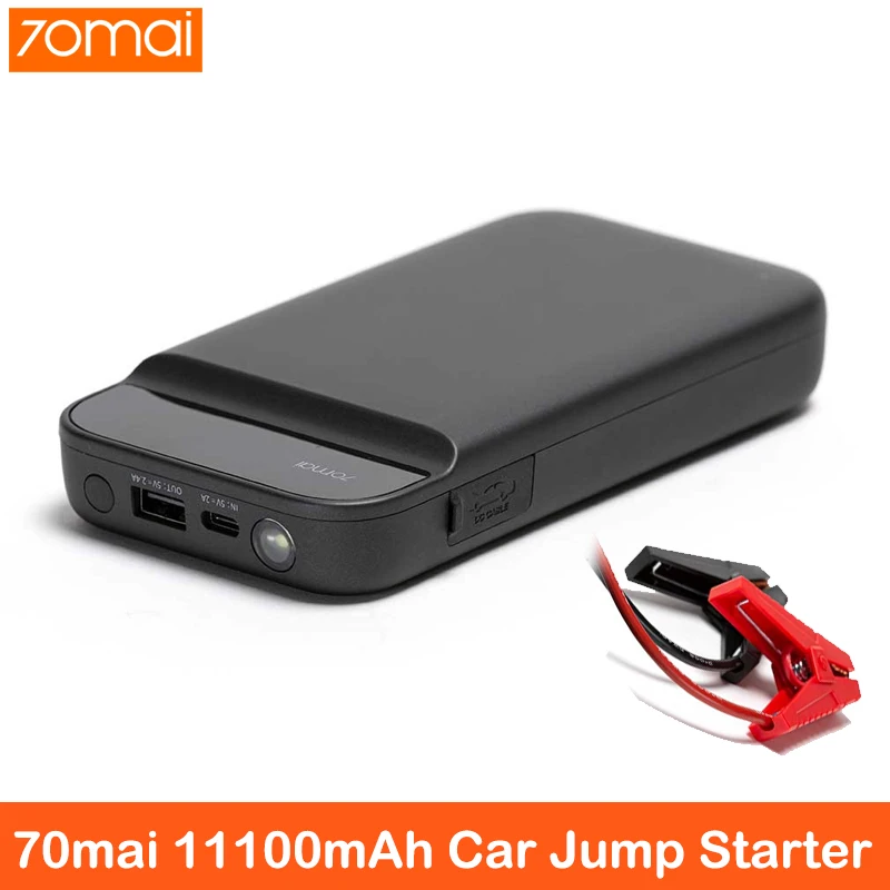Najtaniej Xiaomi 70mai urządzenie do awaryjnego uruchamiania 70Mai urządzenie do uruchamiania awaryjnego samochodu 11100mAh power bank baterii z torbą awaryjny akumulator samochodowy