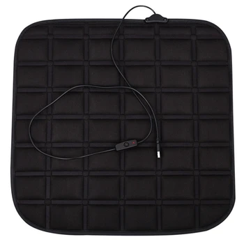 

Black Dc12V Car Heating Warm Pad Winter Car General Seat Car Electric Heating Cushion Usb Socket