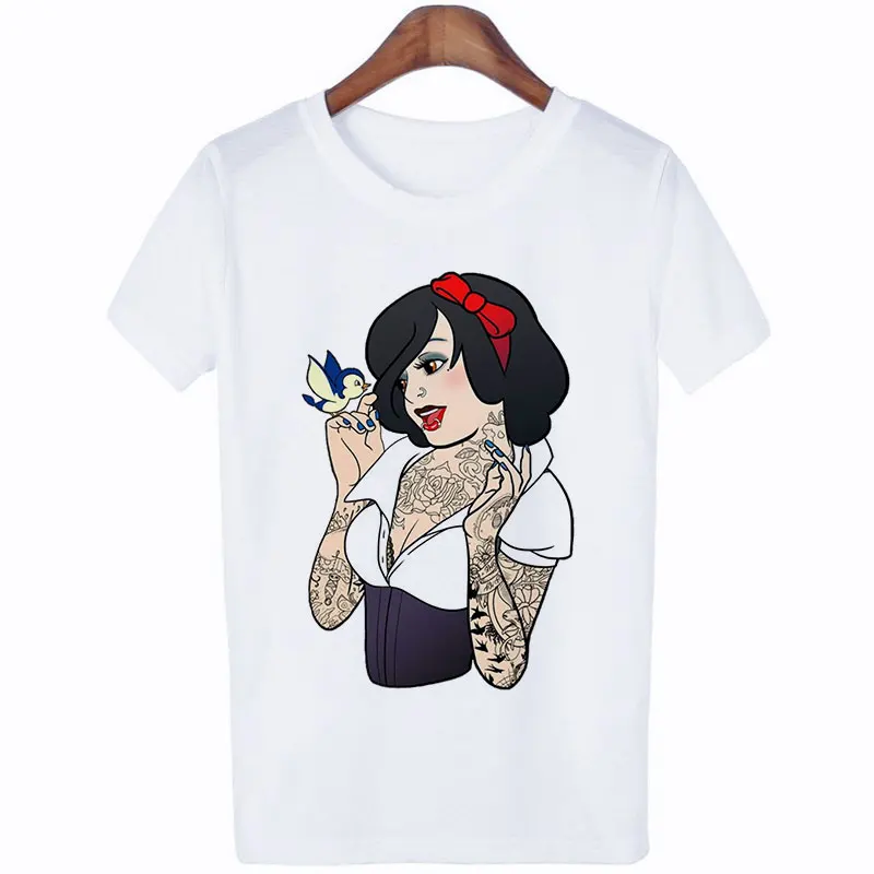 

Summer Top Harajuku Fashion Thin Section Fuuny Tattoo Princess T Shirt Women Streetwear Female T-shirt Women Clothes 2019