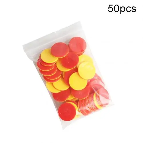 Red Yellow 50 шт двухцветные круглые фишки счетные номера, математика счетчики игр обучающие средства - Цвет: Red Yellow