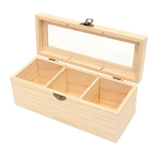 Чехол Прочный чайный стакан контейнер 3 отделения дисплей подарок Защитная деревянная коробка для хранения Твердый винтажный Многофункциональный