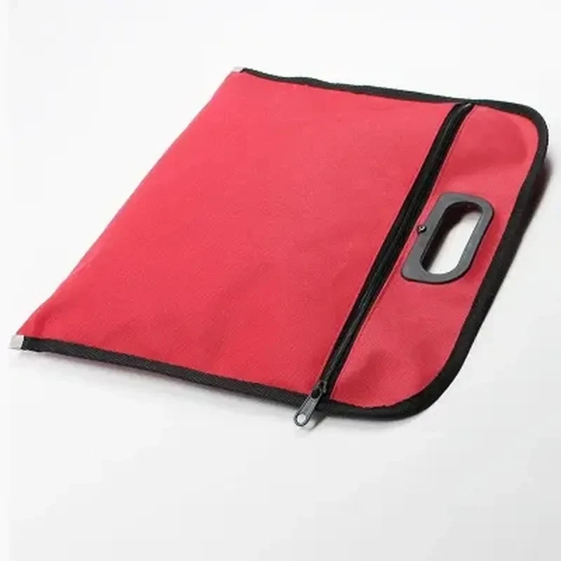 Carpeta de bolsillo de tela Oxford A4, organizador de cuaderno, bolso de mano, documentos, suministros de oficina, impermeable, color rojo, 1 ud.
