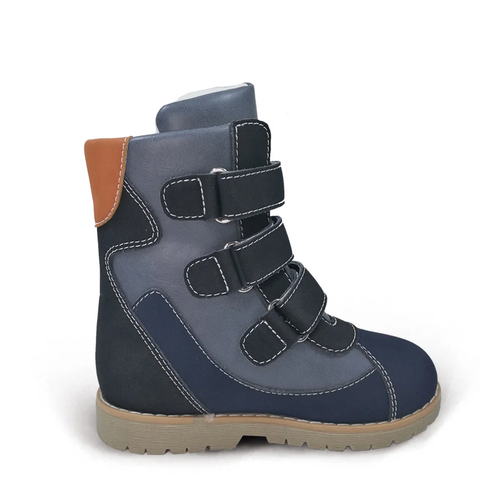 Ortoluckland кожаные детские ботинки ортопедическая обувь для девочек зимние ботинки для детей мальчиков Martin черные ортопедические ботинки для малышей
