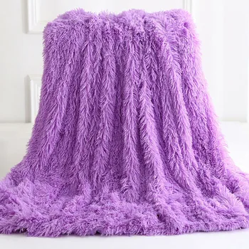 

Plush Faux Fur Throw Blanket Reversible Fluffy Shaggy Cover Soft Warm Kids Gifts HUG-Deals