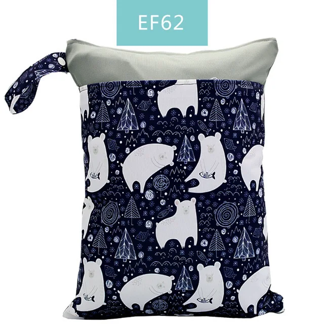 EF62 30x40CM Hylidge печатная водонепроницаемая сумка с двойным карманом для влажных и сухих подгузников многоразовая сумка для закусок тканевые сумки с ручками для мокрого плавания 30*40 см тканевые сэндвич-сумки - Цвет: EF62 30x40CM