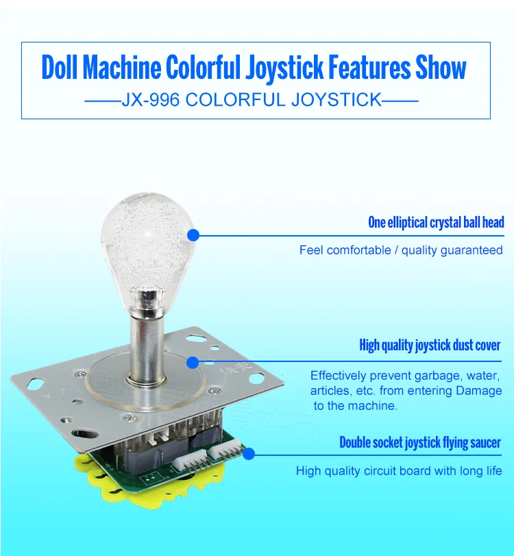 Горячая Распродажа, JX-996, цветной светодиодный джойстик с овальным шариком для аркадной игры jamma
