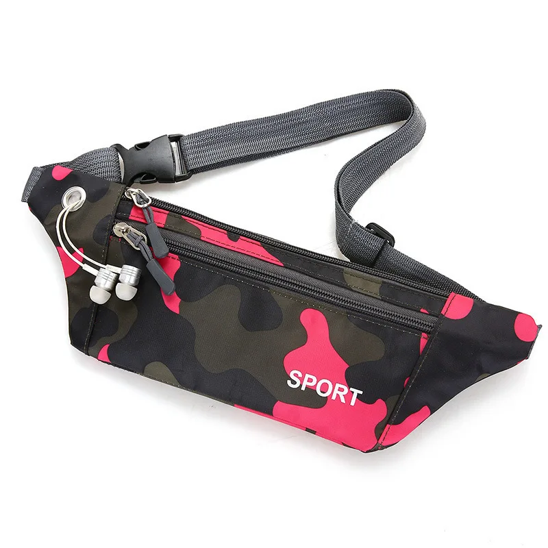 

New Thin Hidden Sports Outdoor Canvas Multi-functional Mobile Phone Waist Bag Chest Pack Small for Both Men And Women Square Dan