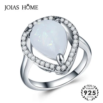 

JoiasHome 925 Silver ring for women with water drop shape opal gemstones women fine jewelry party gift wholesale size 6-10