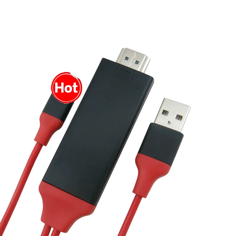 1 шт. 2 м USB к HDMI HDTV AV Кабель-адаптер для iPhone 7 7 Plus 6S 6 Plus 5S 5 Кабель-адаптер для зарядки