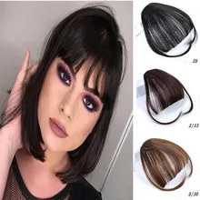 Xuanguang Курто челка сопротивляется Ao Calor Do Cabelo Sintético Mulheres натуральный Cabelo Falso Franja Curta Mulheres Liu hai