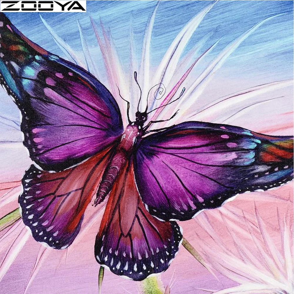 

ZOOYA 5D DIY Full Square Diamond Painting Butterfly Mosaic Diamond Embroidery Decoration Home Picture Of Rhinestone Animal ZW041