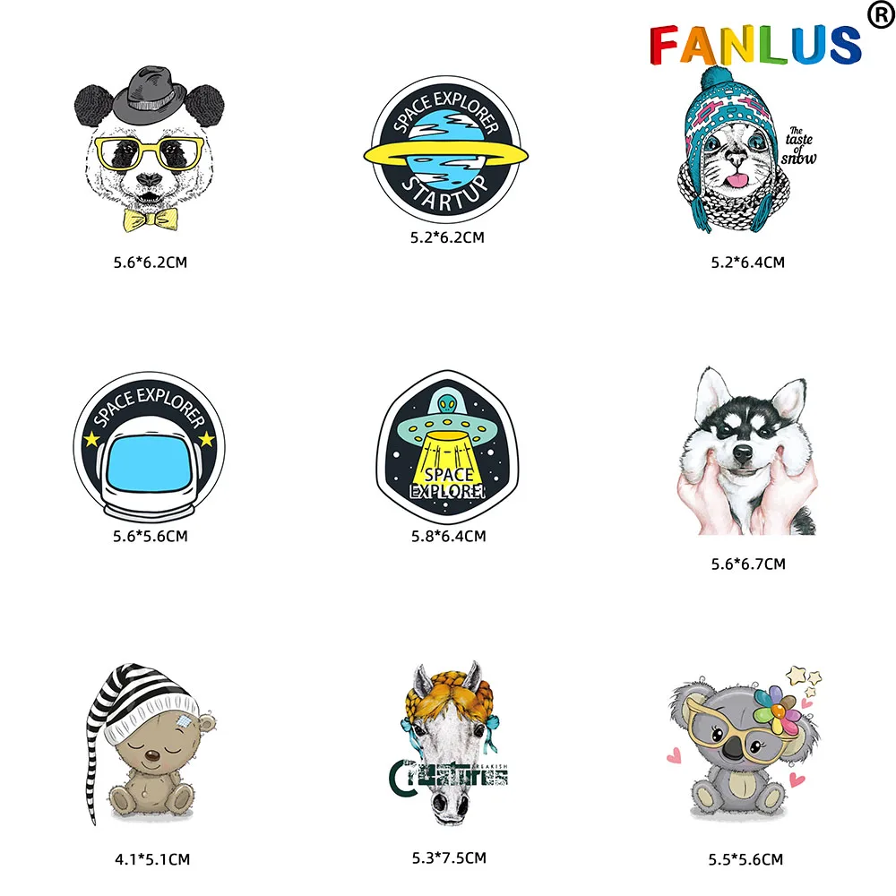 

Transfer for Clothes Kids DIY Tops T-shirt Decor Badges Print Cute Owl Animal Iron on Patches Heat Transfer Stickers Thermo