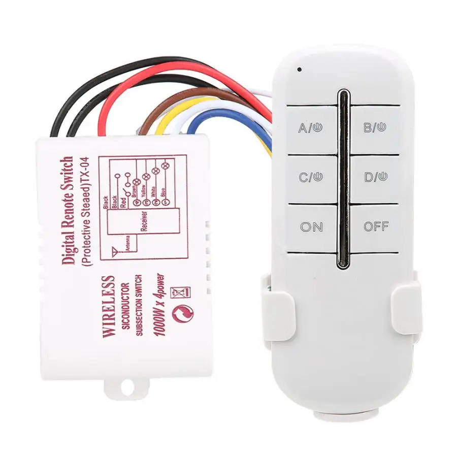 1/2/3/4 Ways ON/OFF AC180 240V 1000W беспроводной приемник света RF пульт дистанционного