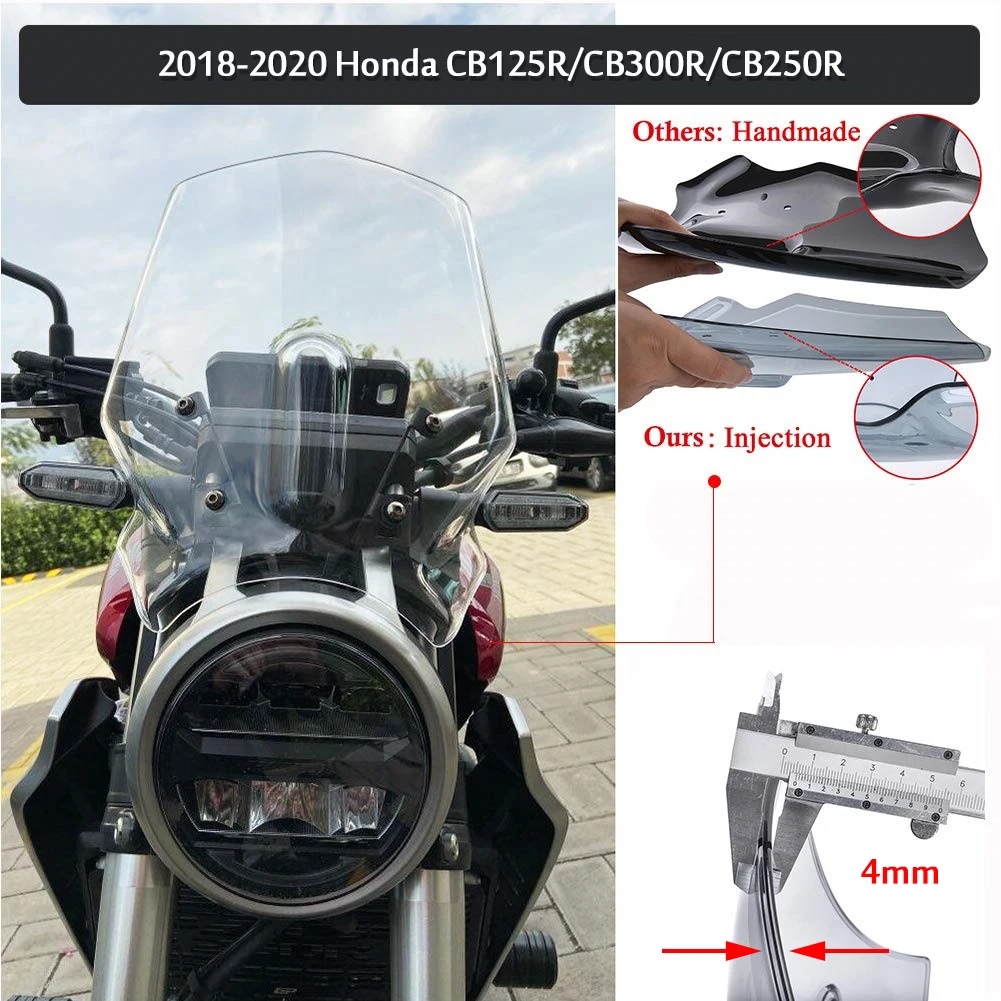 de vento, viseira, acessórios de motocicleta, CB125R, CB250R, CB300R, 2018-2022