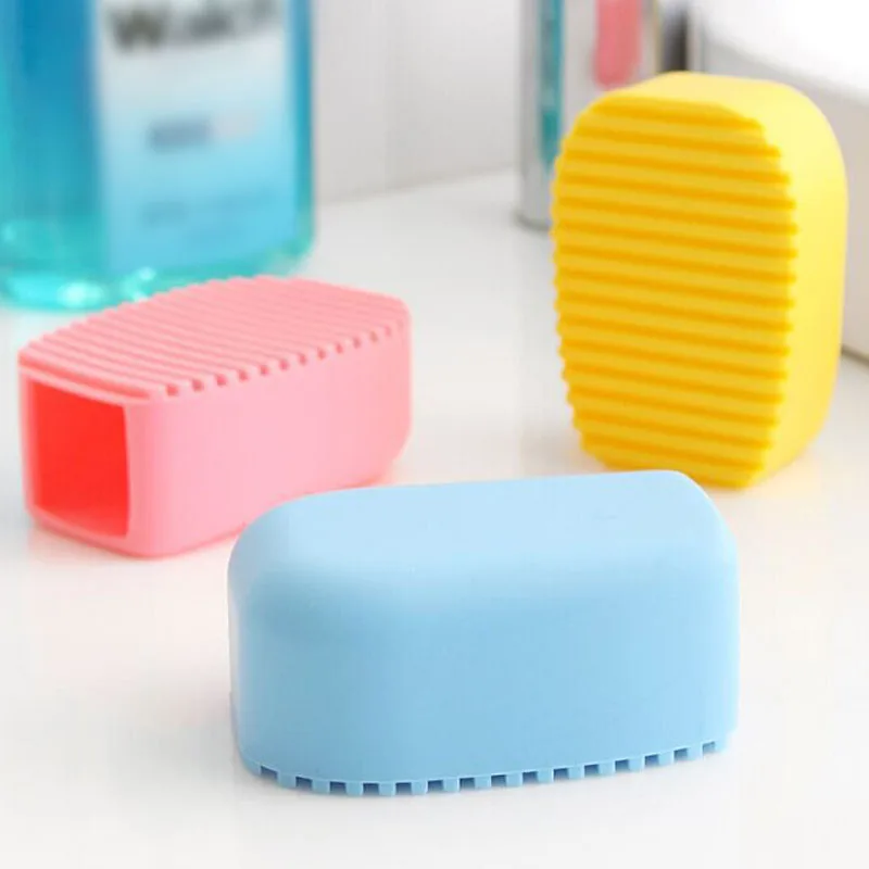 

small Silicone Laundry Wash Board 1pc New Candy Color Non-slip Mini Washboard Scrubbing Brush Handheld Convenient Cleaning tools