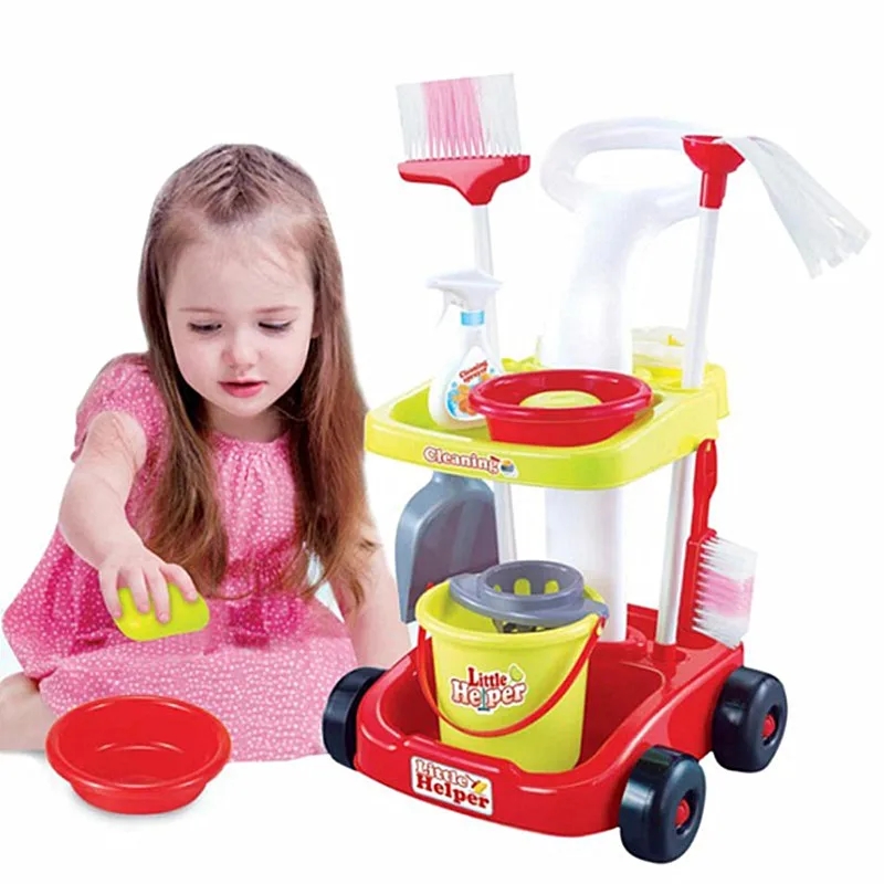 Jeu De Maison Pour Enfants Ensemble De Chariot De Nettoyage Jeu De Role De Nettoyage Outil De Nettoyage Cadeau Pour Enfants Aliexpress