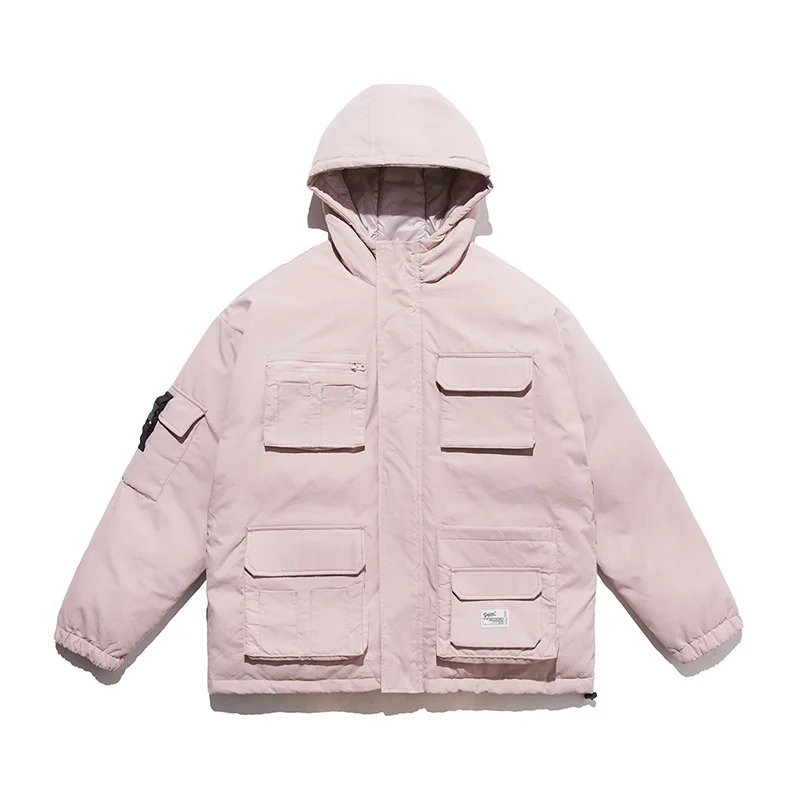 19 зимний стиль, японский ретро рабочий пуховик с несколькими карманами, нейтральное свободное модное Брендовое повседневное пальто