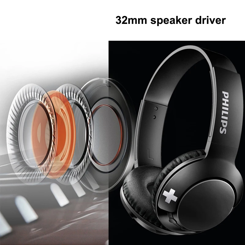 Philips SHB3075 Bluetooth Headset Earphone Wireless Headphones Volume with Microphone Control for Galaxy Note 8 XiaoMI Hua Wei