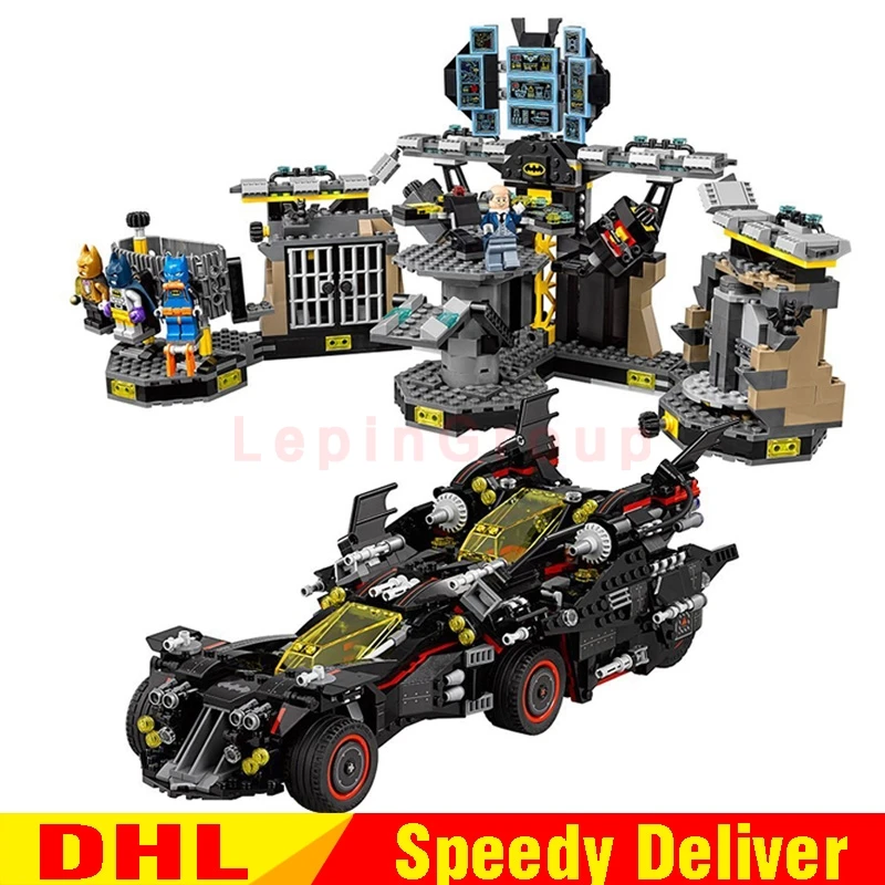 LP 07077 Ultimate marvel Batmobile Bat Man LP 07052 Batcavesd Break-in Genuine Block legaoings Toys LP Batman 70917 70909