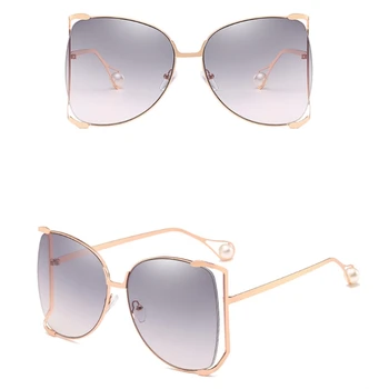 

Women Sunglasses Oversized Big Frame Square Outdoor Fashion Retro Faux Pearl New