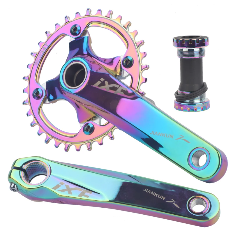 JIANKUN IXF bcd 104 bike crankset Aluminum Alloy Mountain Bike Crank Arm Set 170mm MTB BMX Road Bicyle Colorful | Спорт и