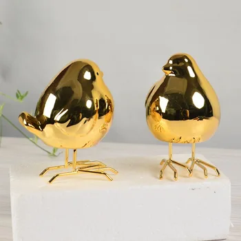 

Ceramic Bird Figurines Animal Ornaments Study Living Room Bathroom Office Decor Gold Cute Birthday Style Is Smart Device Theme