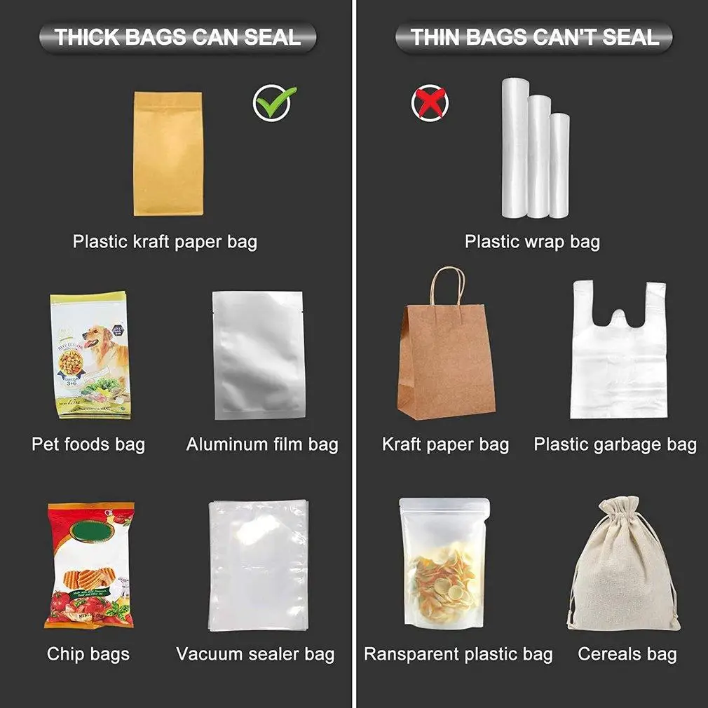 Mini Sealer Plastic Bag Sealer Mini Bag Sealer 2-in-1 Portable Heat Sealers Rechargeable Handheld Vacuum Heat Sealers &Cutter for Plastic Bag Storage Food
